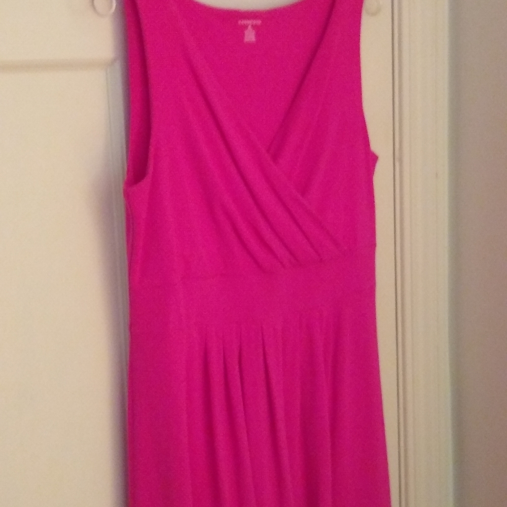 Lands End Hot Pink Fit and Flare dress M